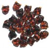 25 13mm Topaz Tortoise Cat Face Beads